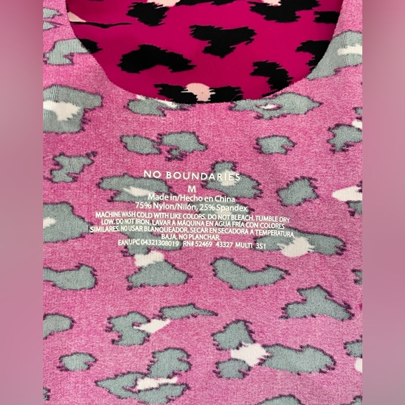 Rare No Boundaries Pink Cheetah Leopard Animal Print Sports Bra Size Medium - Picture 8 of 9
